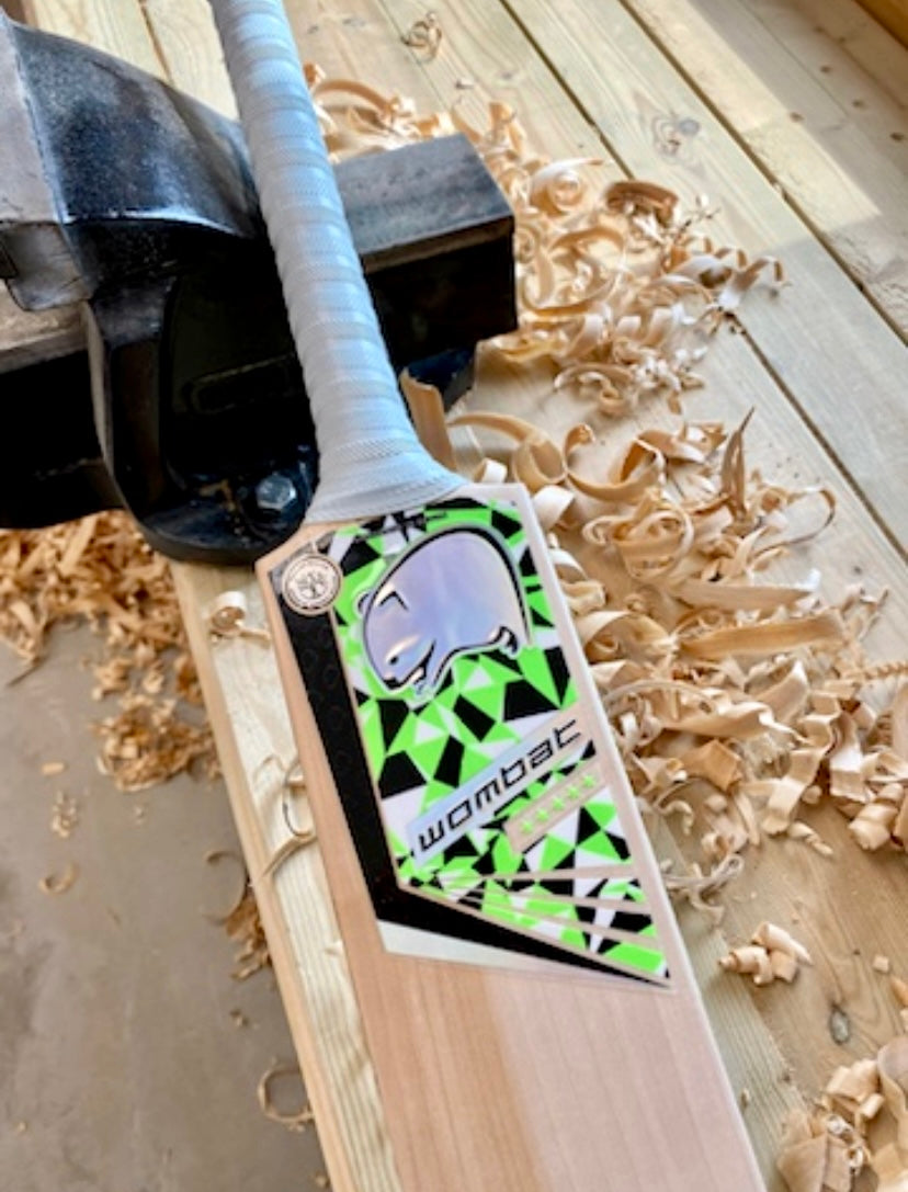 Wombat Black/Green Cricket Bat