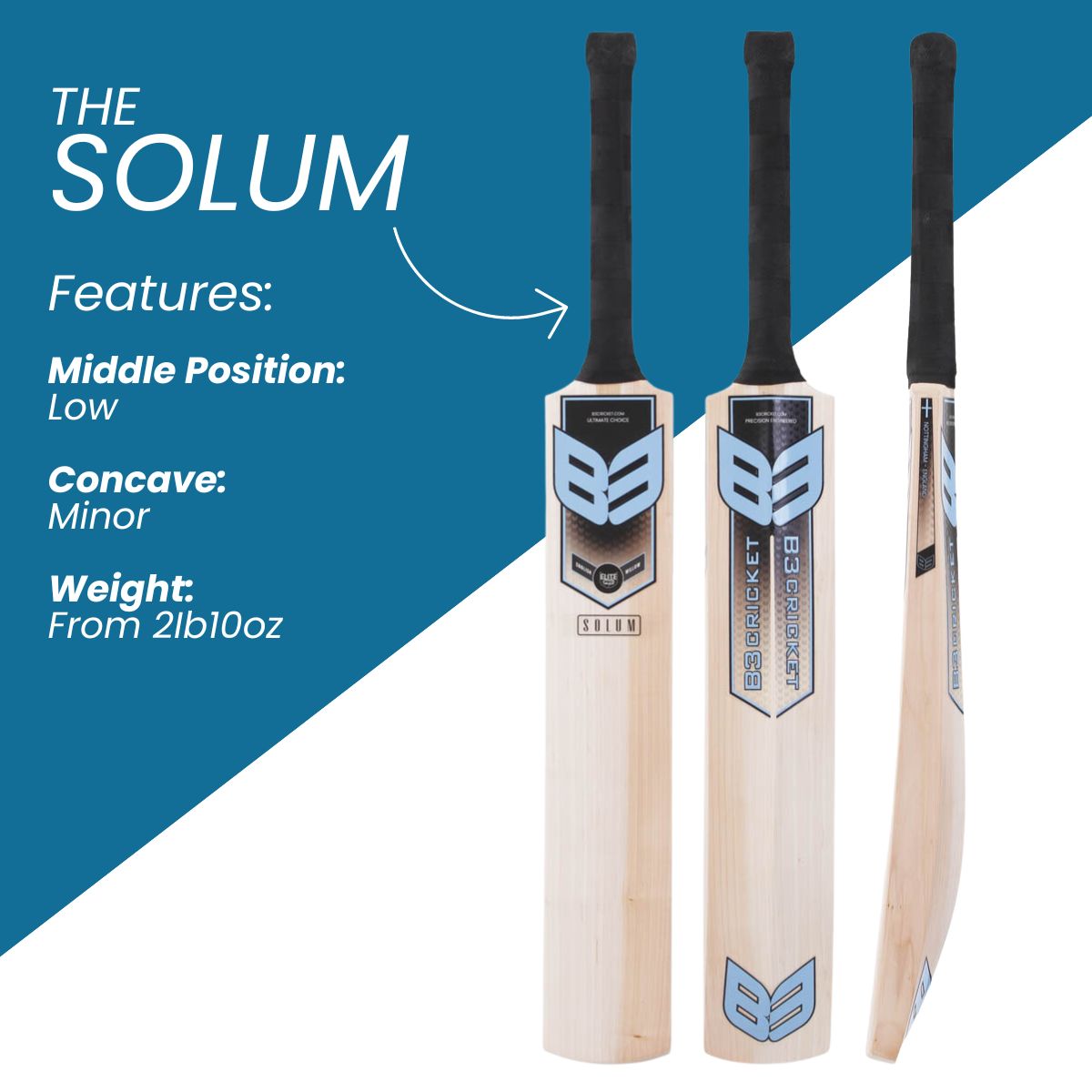 B3 Cricket Solum Elite Plus (Grade 1) Cricket Bat - The Cricket Store