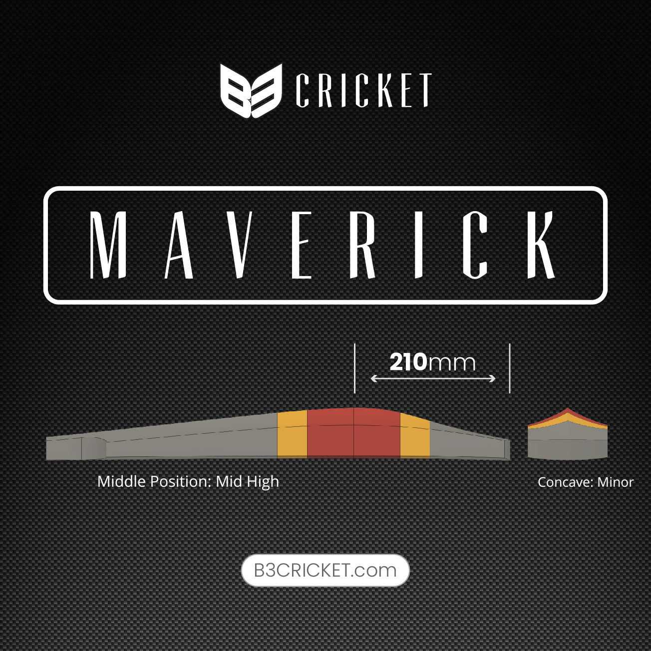 B3 Cricket Maverick Excel (Grade 3) Cricket Bat - The Cricket Store
