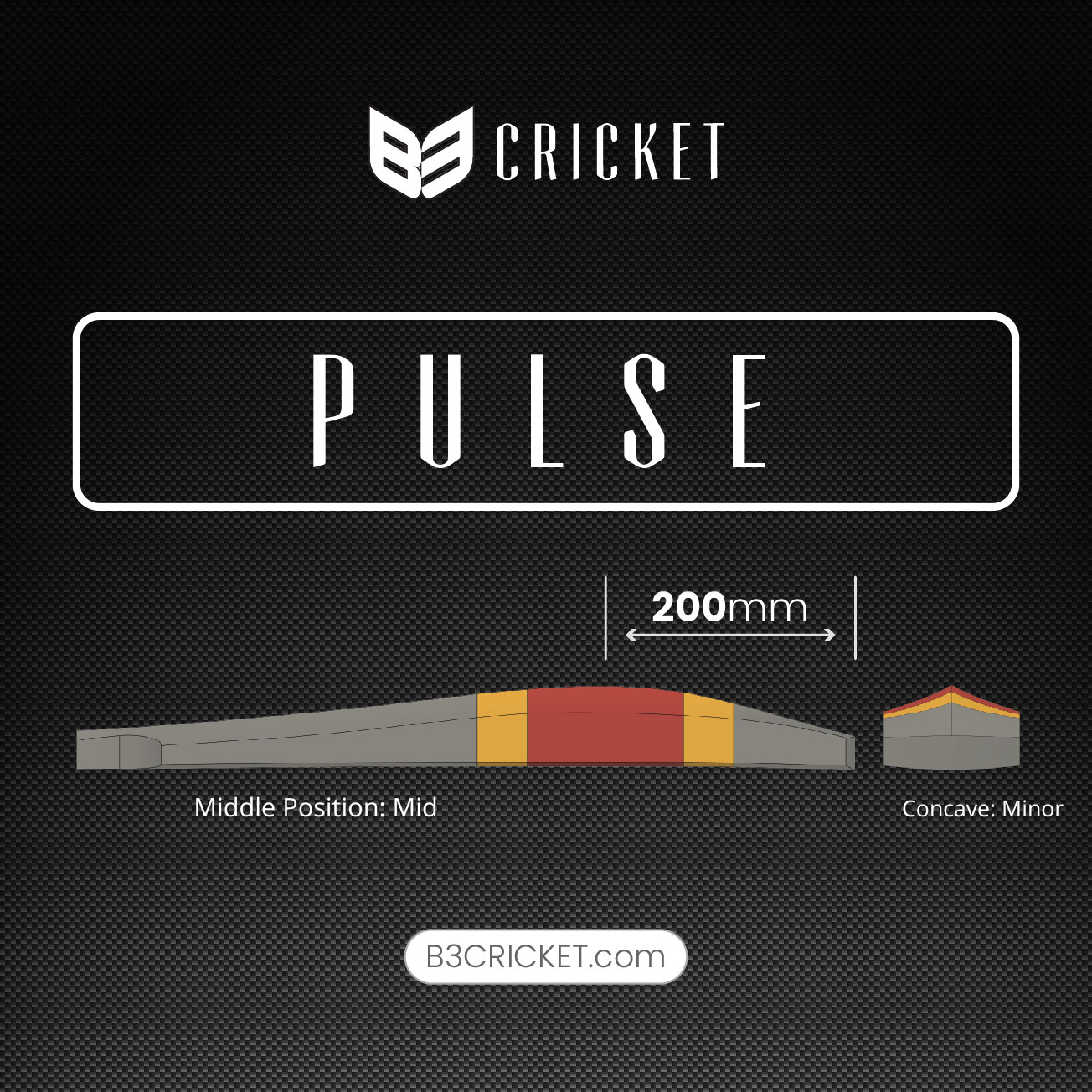 B3 Cricket Pulse Excel (Grade 3) Cricket Bat - The Cricket Store